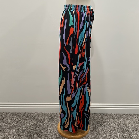 FASHION NOVA MULTI COLOR PALAZZO PANT, DRAWSTRING WAIST,SIZE 1X - Picture 4 of 5